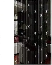 GREENWISH String Curtains Black Beads Curtains Doorway Tassel Curtain Thread Fringe Crystal Door String Curtain Beads Window Panel Room Divider Curtain for Doorway Home Decoration (3.28 X 6.56 ft)