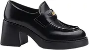 [Generic] Women's Vintage Chunky Heeled Brogues Oxford Shoes, Elegant Patent Leather Comfortable Platform Work Shoes for Ladies