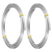 18 Gauge 5mm Wide Flat Wire, 10Ft 2 Roll Bendable Flat Bezel Wire, Silver
