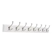 Tri-Hook (1-Pack) Coat Rack Wall Mount Pure White 45" Pure White/Matte Nickel