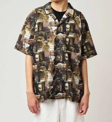STAR WARS The Mandalorian x Graniph The Child Big silhouette open collar shirt