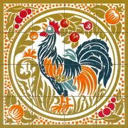 Ceramic Mural Backsplash Rooster Art Nouveau Tile #510