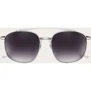 Silver Oversized Metal Frame Aviator, Silver