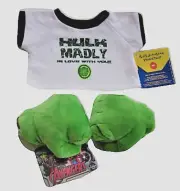 Build a Bear The Incredible Hulk Tee and Plush Toy Gloves fits 16in BAB Teddy