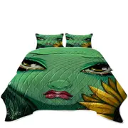 Faces of Faery #19 Green Girl with Sunflower Coverlet