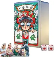 Mahjong Travel Set - /Set Majhong Games,Mahjong Playing Cards, Portable Chinese Mahjong Poker, Large Print Handheld Poker for Poker Game, Festival