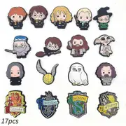 17pcs Harry Potter Cartoon Shoe Charms For Croc Clog Shoes Decoration Sandals Accessories Kids Adults Party Favors
