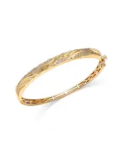 Bloomingdale's Fine Collection Diamond Textured Bangle Bracelet in 14K Yellow Gold, 0.86 ct. t. w.