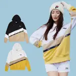 FILA 長袖 帽T 拼接 黑白咖 白咖黃 男 1TEW5415BK 1TEW5415WT