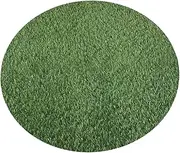 POPETPOP Simulated Grass Table Mat Round Faux Turf Placemat Lightweight Dining Table Decor for Outdoor Indoor Use Realistic Artificial Grass Rug for Home Kitchen Decoration