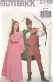 Butterick Sewing Pattern 5749 Miss Mens Robin Hood Costumes Size L-XL
