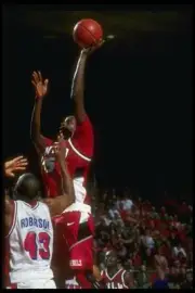 Forward Keon Clark UNLV Rebels goes up for two the Fresno State Bu- Old Photo