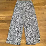 Boohoo Plus Leopard Plisse Flare Trousers. Size 16 NWT