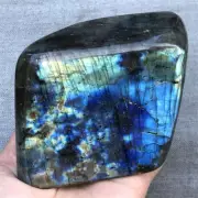 2.19LB Natural Labradorite Quartz Freeform Crystal Mineral Reiki Healing Decor