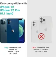 iPhone 12 Pro Shockproof Clear Bumper Case Cover Black + Screen Protectors 6.1"