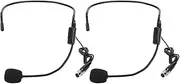 QANYEGN 2Pcs Microphone Headset Mic, Mini XLR 3pin TA3F Plug Head Microphone, Amplifying Microphone for Teachers, Speakers, Performance Sports