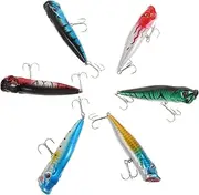 HANABASS 6pcs Vivid Sinking Artificial Fish Baits Lures Kit for Salt Water Fishing Realistic Hooks for Fresh Water Fishing Tools Lightweight and Convenient