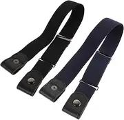 [Toyvian] 2PCS Invisible Elastic Waist Belt for Men and Women Adjustable No Buckle Design Comfortable Fit for Jeans Shorts and Casual Wear Tuck Away Style for Polished Look