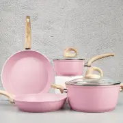 Ceramic Non-Stick Cookware Set with Granite Pattern, Induction Compatible