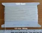100 Feet 0.9 mm White Lift Pull String Cord For Shades, Honeycomb, Window Blinds