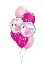 Qualatex Box Balloon Bouquet with Curling Ribbon, 11-Inch and 18-Inch, Birthday