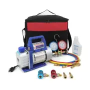 FAHKNS 110V 3 CFM Vacuum Pump 1/4HP with Manifold Gauge Set for A/C HVAC Auto...