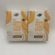 LOT OF 2 Dove Turmeric Milk & Lemon Drop Plant Milk Cleansing Bar 5oz