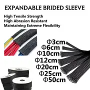 Braided Cable Sleeve Expandable Sheath Auto Cord Organized Wrap Heat Dissipation
