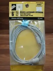 PS/2 Keyboard and Mouse Extension 6' ~ 6 Pin Mini Din (Male/Female) ~ FREE SHIP!