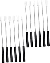 12Pcs Stainless Steel Fondue Forks Cheese Chocolate Dipping Forks with Comfortable Handles for Fruit Meatballs and Desserts