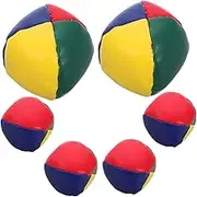 JUMPLAWN 6Pcs Mini Colorful Bean Bags Soft PU Material for Indoor and Outdoor Toss Games Fun Bean Bag Tossing for Skill Development and Coordination
