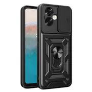 For Oppo A79 5G/A2 5G Case PC+TPU Ring Kickstand Back Cover with Slide Lens Window