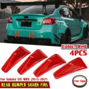 Red Rear Bumper Lip Diffuser Shark Fins Cover For Subaru STI WRX 2015-2021 (for: Subaru)