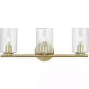 Hampton Bay Champlain 22.375 in. 3-Light Satin Brass Modern Bathroom Vanity