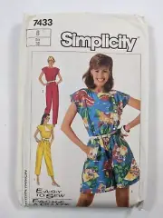 Simplicity Sewing Pattern 7433 Size 8 UNCUT Jumper Dress Misses Jumpsuit