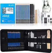 33 Pieces Drawing Pencils Set, Sketching Pencils Set & Drawing Kit, Includes Ske