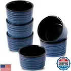Tikooere Ceramic Ramekins 6 oz, Oven Safe Souffle Dish Set of 6 for Baking, P