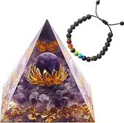 Crystal Spheres Orgone Crystal Pyramid for Positive Energy Flower of Life Orgonite Amethyst Healing Crystals for Chakra Balance Crystal Therapy Reduce Stress Chakra Healing Meditation Yoga Health
