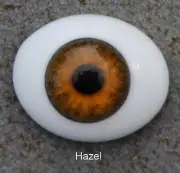 Solid Glass, Flatback Oval Paperweight Eyes - Hazel, 10mm