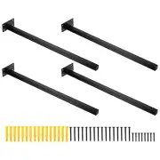 Floating Shelf Bracket,4 Pack 20 Inch Hidden Wall Mounted Shelf Supports(Black)
