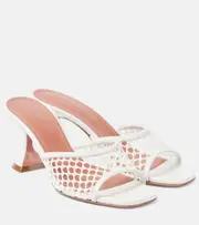 [Amina Muaddi] Amina Muaddi Lupita raffia mules AU 6 white