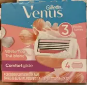 NIB Gillette Venus White Tea Comfortglide 4 Womens Razor Blades Cartridge Refill
