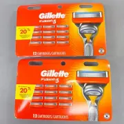 2 packs of Gillette Fusion5 Men Razor Blade Refills 12 Count For a total of 24
