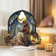 Acrylic Moon Goddess Decor Unique 2D Flat Sign for Display Shelf Home Corner
