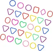 Vaguelly Infant Learning Toys Geometric Buckle Chain Stroller Hanging Toys Plastic Geometric Shape Links Enhance Math Skills