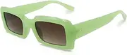 [ailov] Fashion 90s Retro Rectangle Sunglasses for Women Chunky Rimmed Nude Color Narrow Square Glasses UV400 Protection