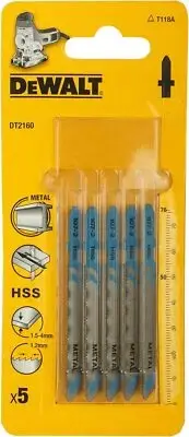 DeWalt DT2160-QZ Universal Reciprocating Saw Blade HSS 76mm1,2mm 5pcs Metal