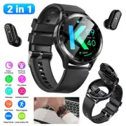 Smart Watch with Earbuds Men Smartwatch 2 in 1 Wireless Headset For iOS Android