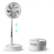VEVOR 8 Inch Foldable Oscillating Standing Fan with Remote Control, 4 Speed Adjustable Portable Desk Quiet Fan, 7200mah Rechargeable USB Small Fan, Fo