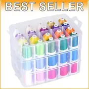 Complete 63-Color Embroidery Thread Set with Tools & Tangle-Free Polyester